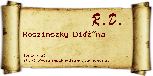 Roszinszky Diána névjegykártya